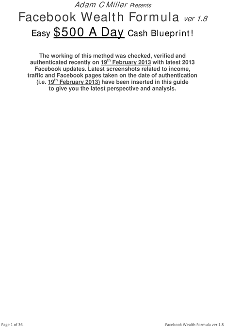 Product picture FACEBOOK WEALTH FORMULA